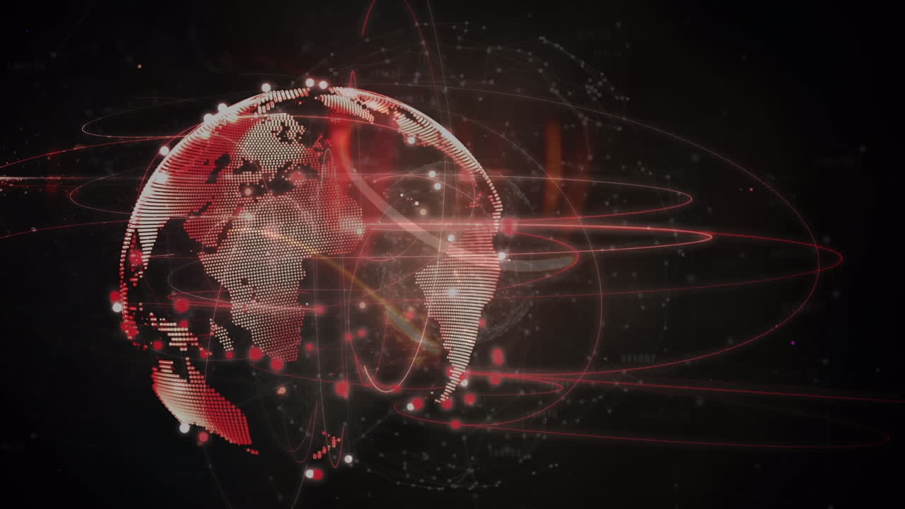 animación del globo con una red de conexiones con puntos brillantes