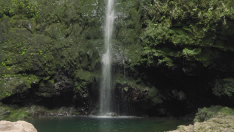 waterfall on levada caldeirao verde, madeira, portugal