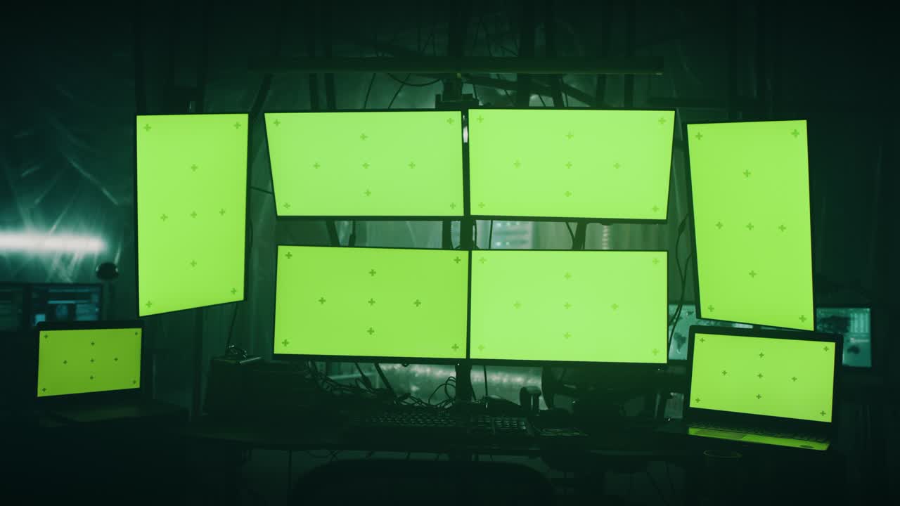 하이테크 장비를 갖춘 해커 기지