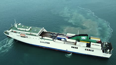 ferry in the open sea
