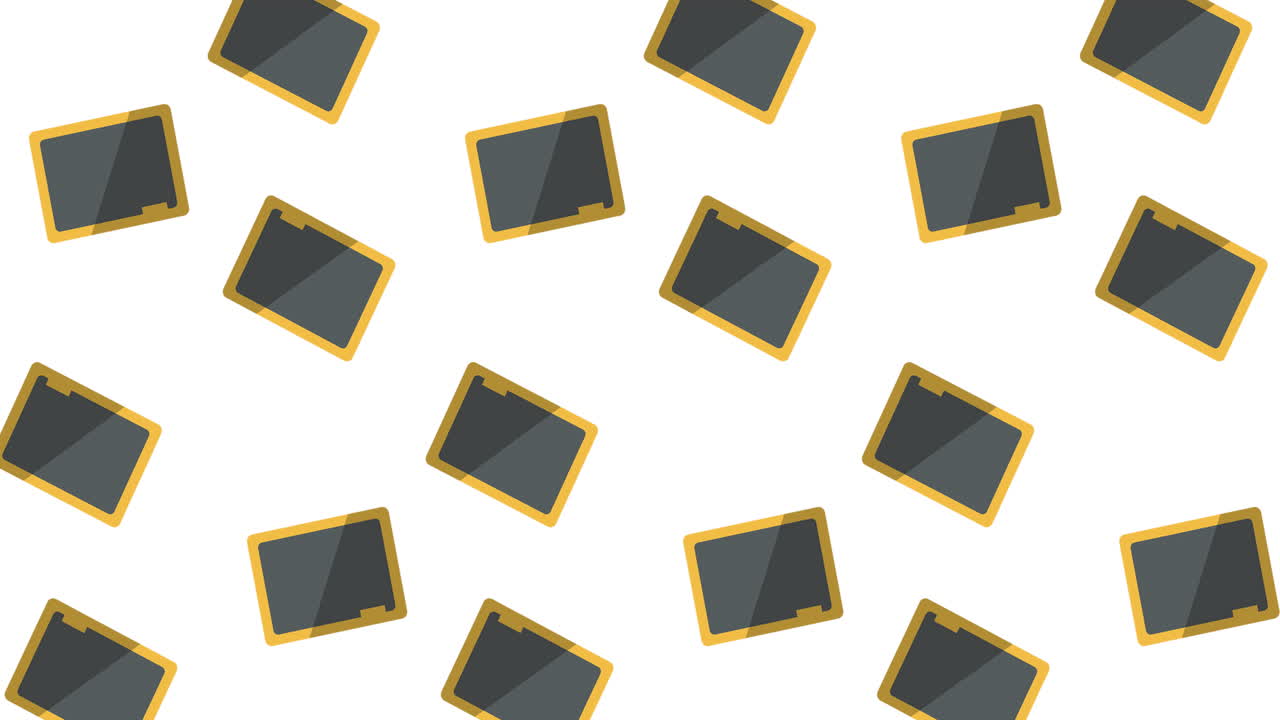 animación de los iconos de los artículos escolares que se mueven sobre un fondo blanco