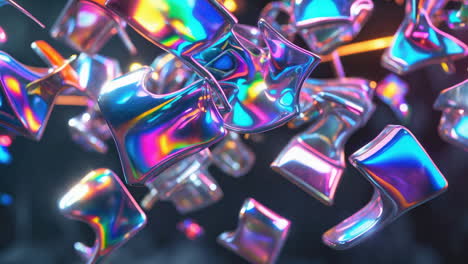 dynamic holographic metallic shapes