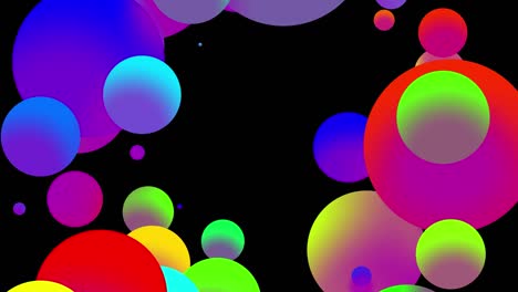 4k bucle fondo abstracto sin costuras con hermosas gotas multicolores en estilo plano 2d se mueven suavemente como burbujas de pintura en líquido. luma mate como canal alfa.