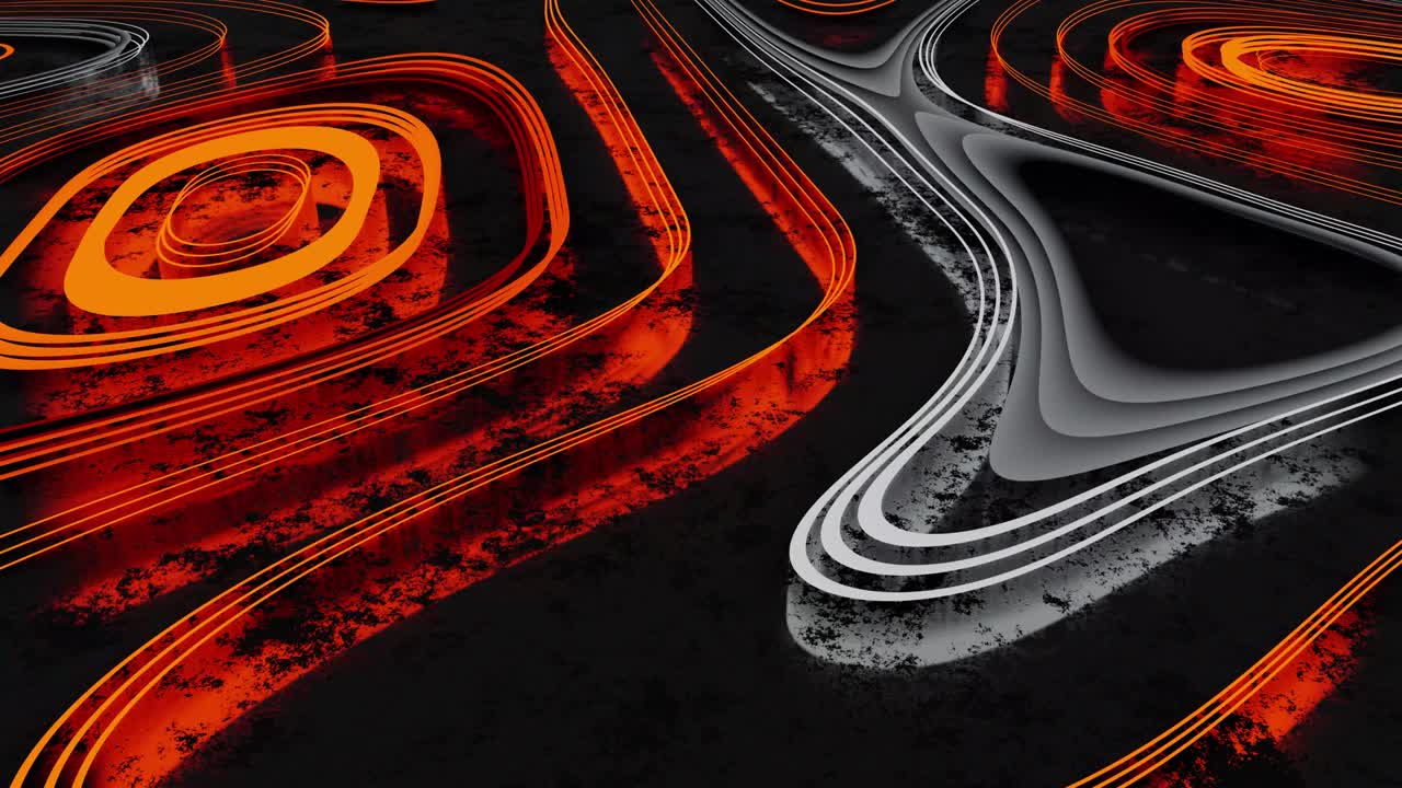 Neon lava animation VJ loop background with reflected floor