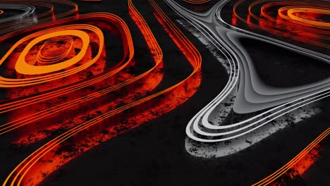 neon lava animation vj loop background with reflected floor