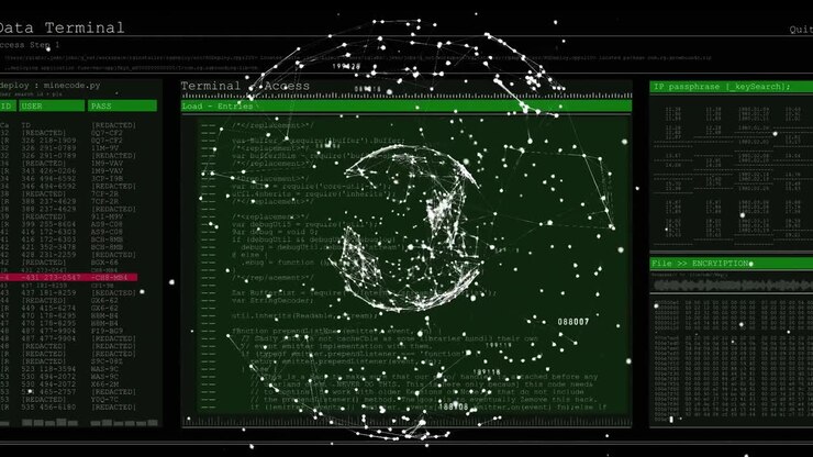 Animering af globus over data behandling