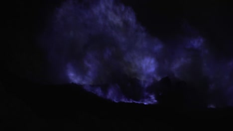 blue sulfur fire of mount kawah ijen volcano