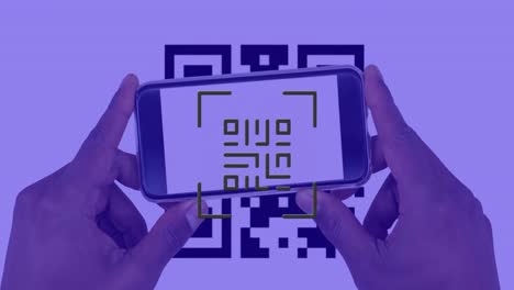 animation of qr code and qr code scanning on smartphone