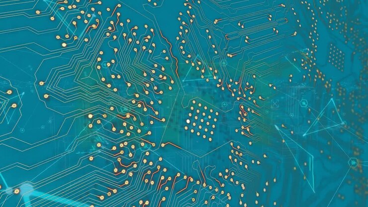 Animation of network of connections over blue background