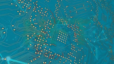 Animation of network of connections over blue background