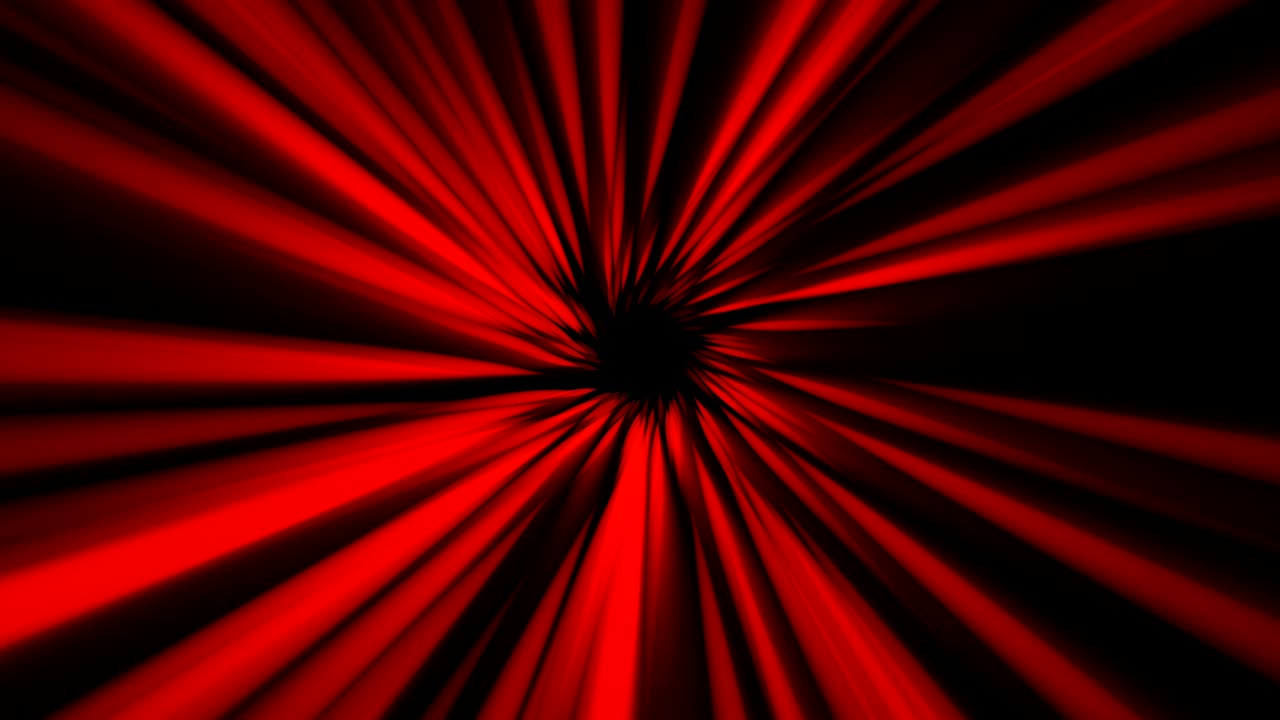 Flight to the center among energy beams. Abstract funnel background with seamless loop.