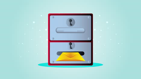 animación del servicio postal con buzón y sobre
