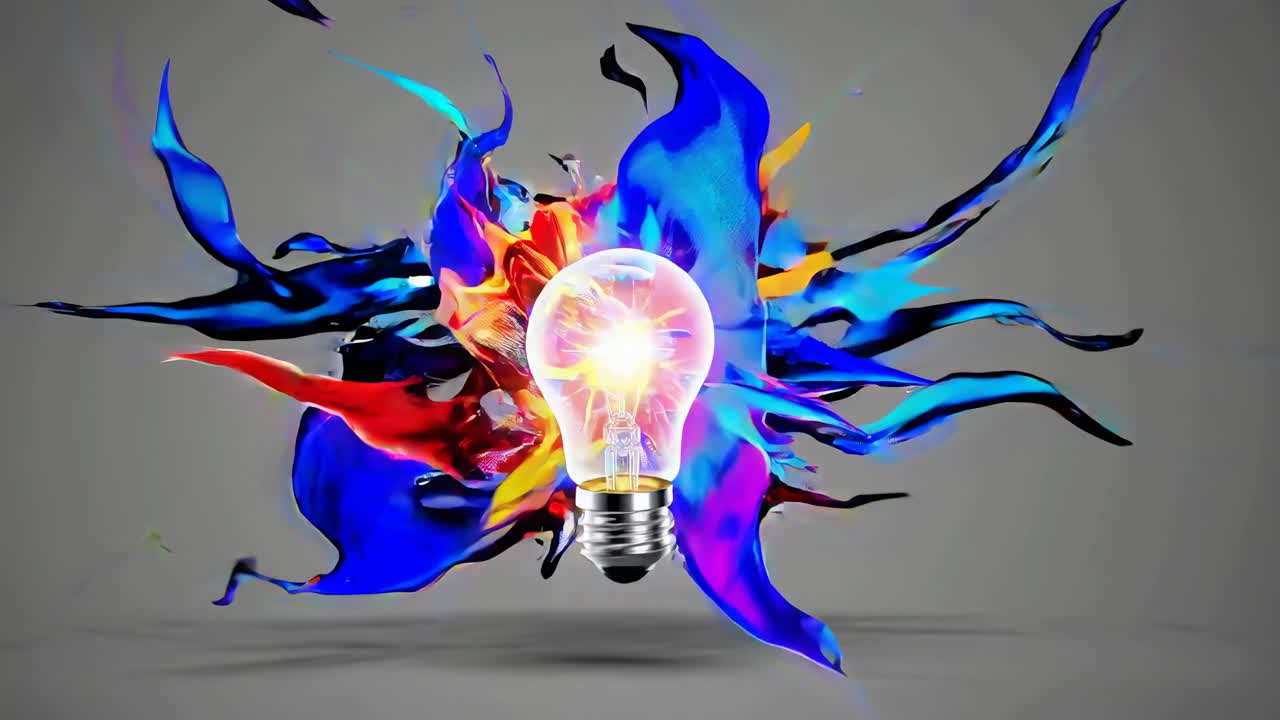 추상적인 전구 스플래시