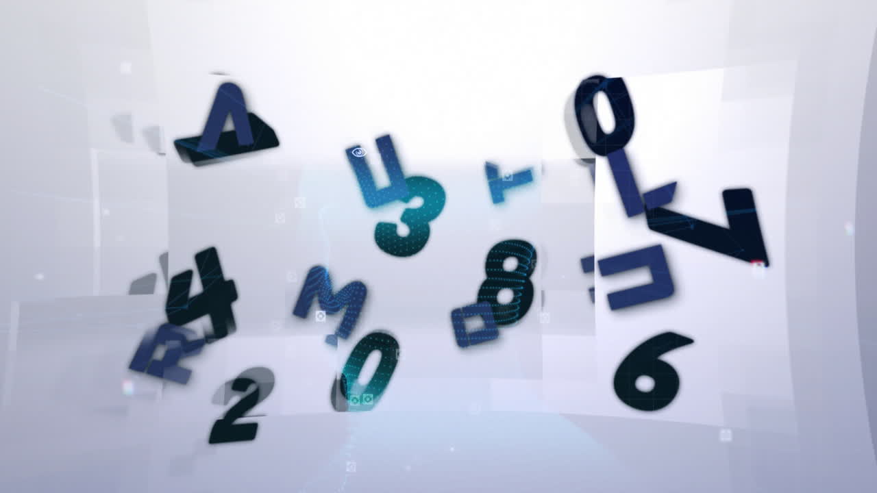 백색 모양 위에 데이터 처리의 애니메이션