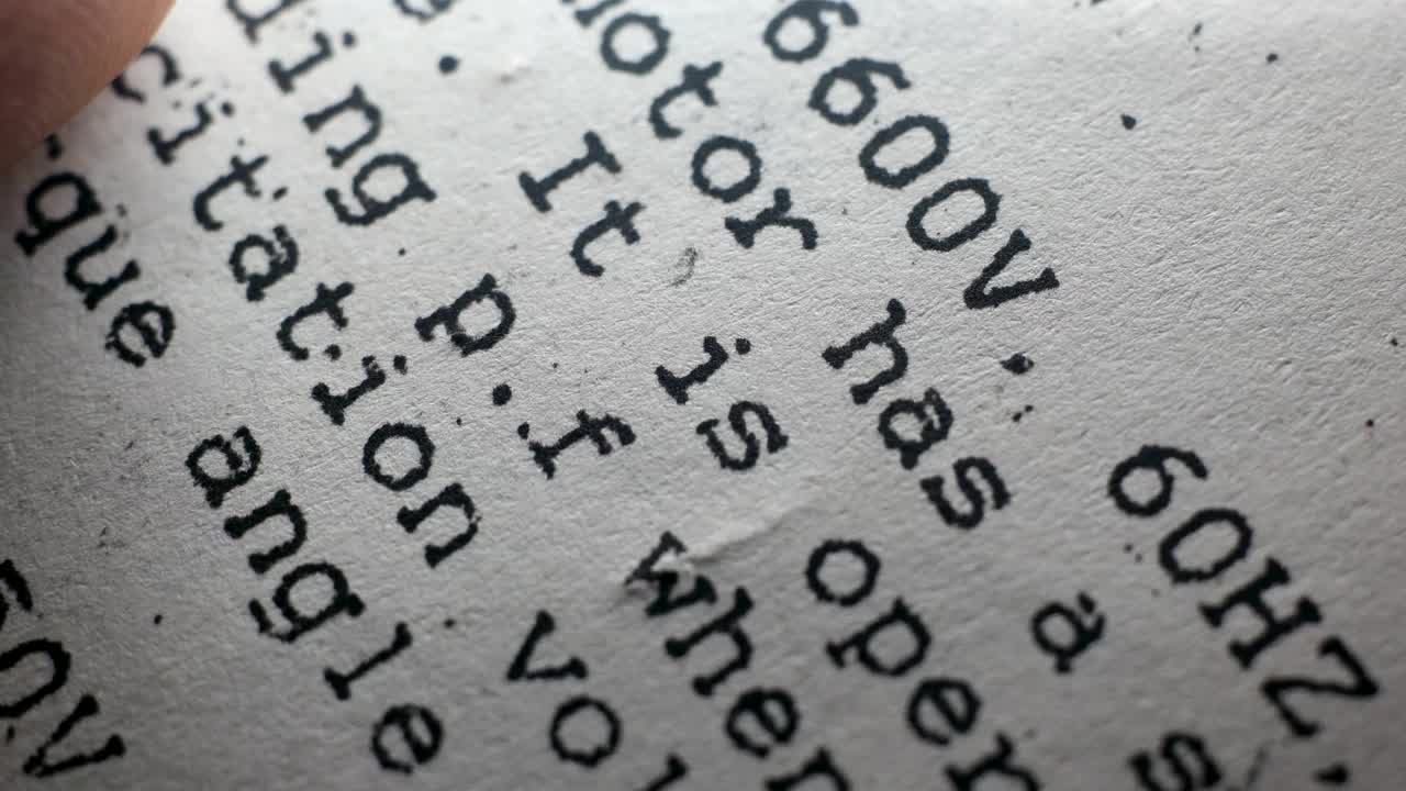 Printed Text On Paper