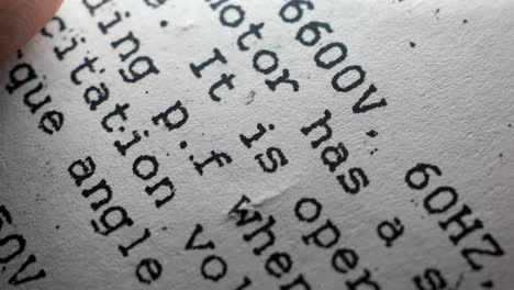 printed text on paper