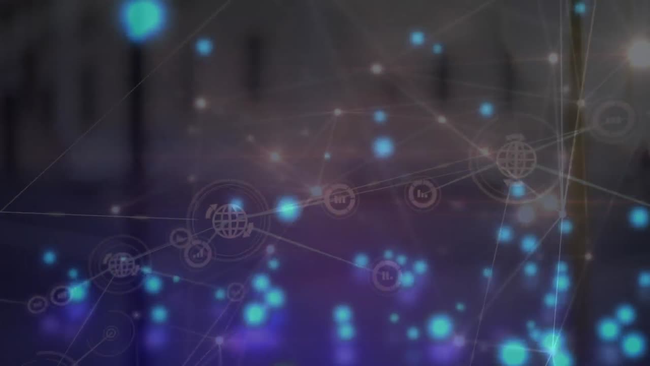 animación de la red de conexiones a través de puntos