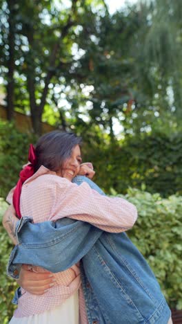 close friends hugging