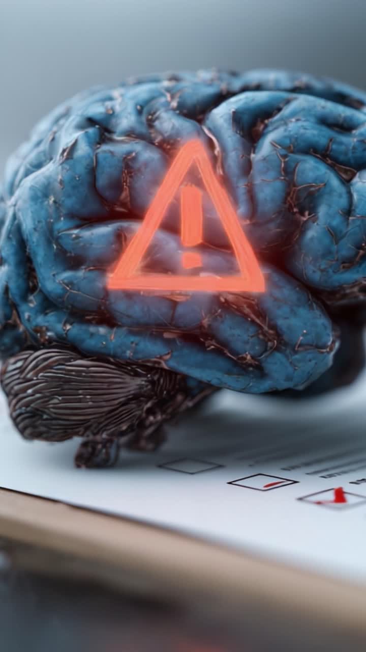 A Visual Alert of Cognitive Health: A Surreal Interpretation of Brain Function and Warning Signs Represented by an Illuminated Triangle Symbol