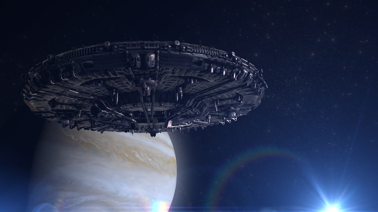 Spaceship over Jupiter