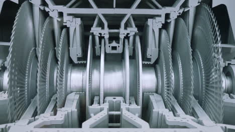 close-up view of a turbine's internal mechanism