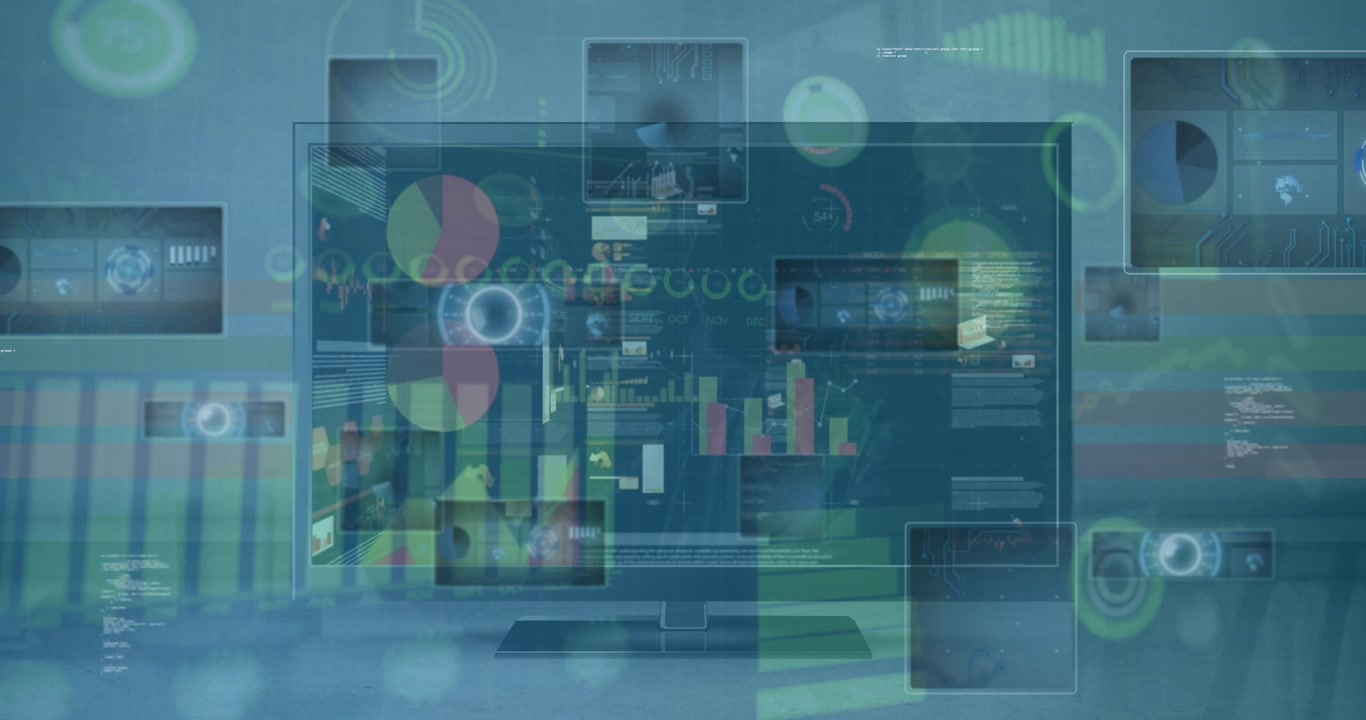 Animated video symbolizes digital tech and communication with blue scanning imagery.