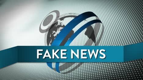 animación de palabras noticias falsas escritas en una pancarta con globo