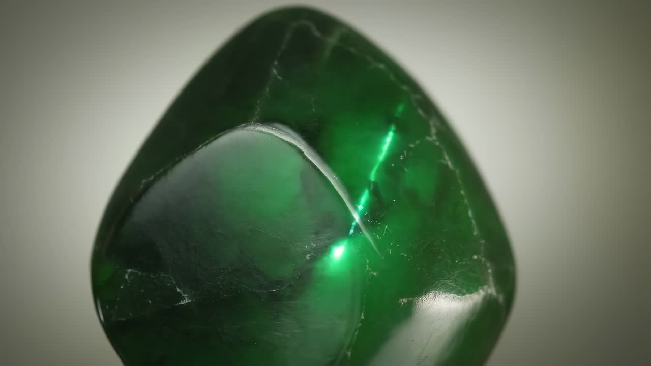 Close-up of a Polished Jade Stone