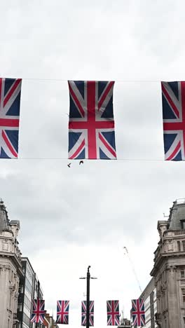 british flags celebrating ve day, london, united kingdom