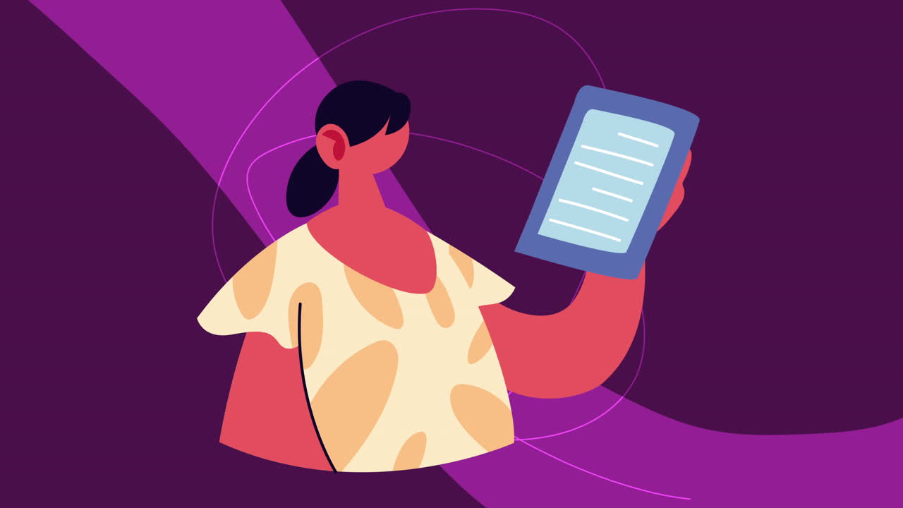 modelo de mujer joven con carácter de tableta