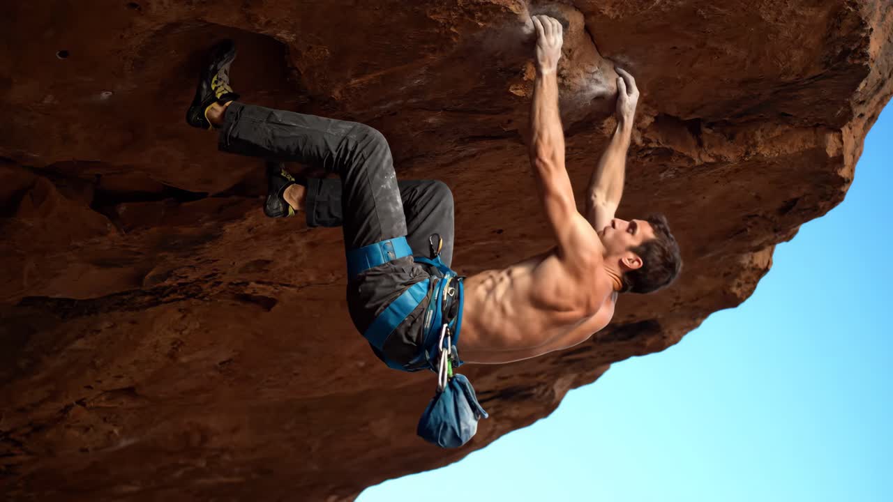hombre de escalada en roca