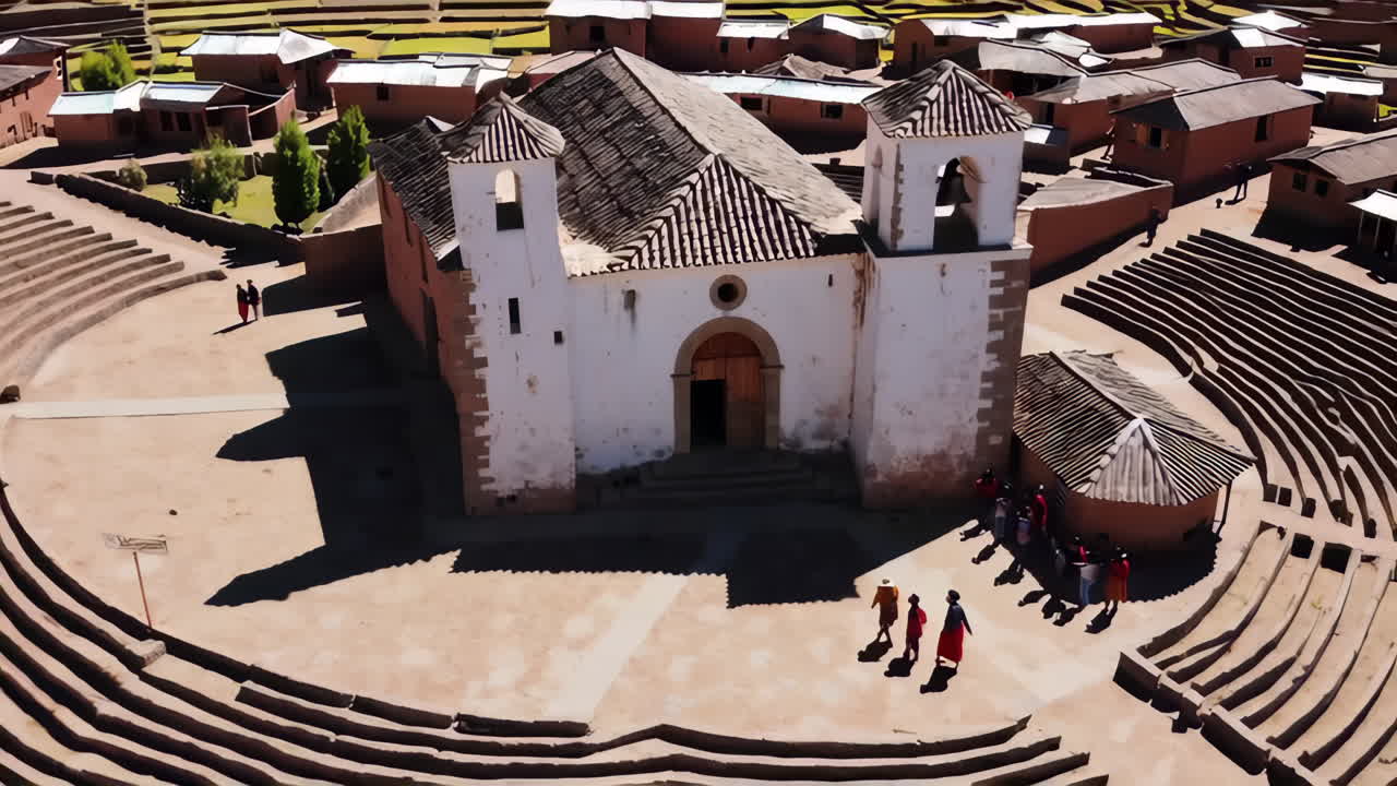 Ancient Andean Church and Village