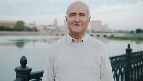senior man by the river