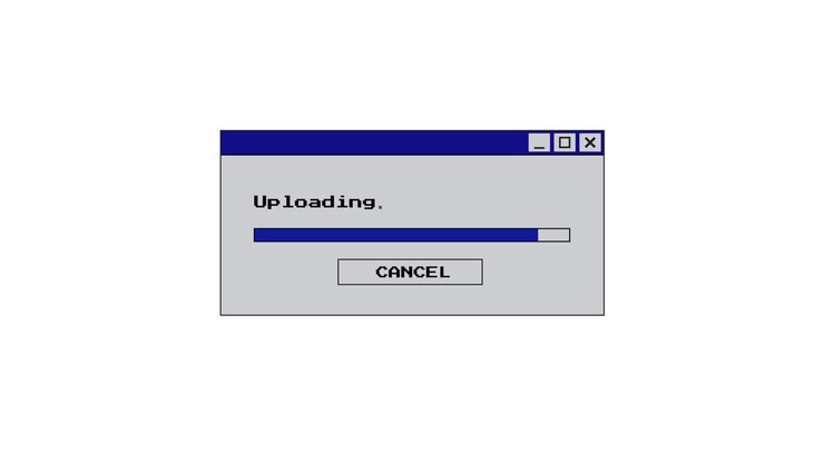 Retro Computer Uploading Progress Bar Animation