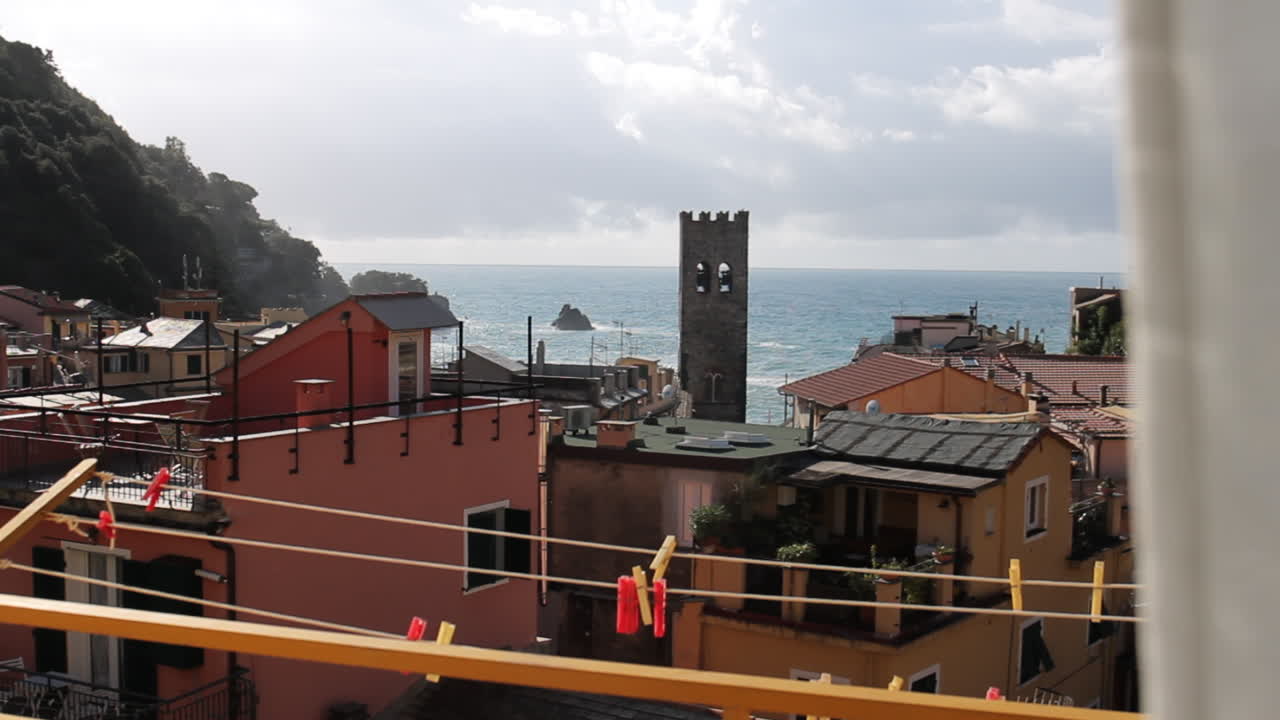 Coastal Town with Tower View