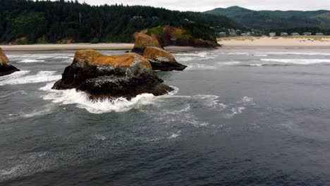 settling scenic of well-formed minerals on oregon coast