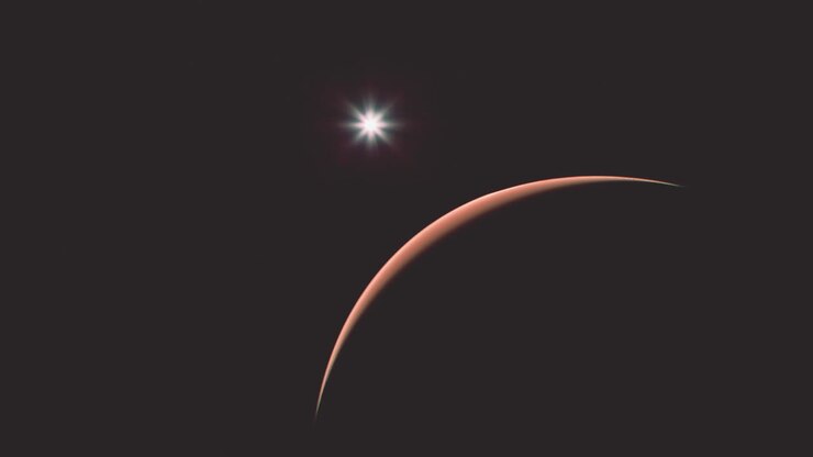 incredible sunrise on the planet Mars