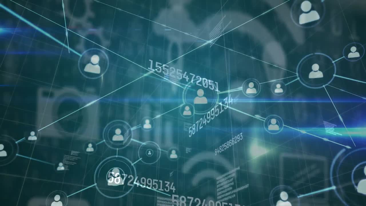 데이터 처리 및 연결 네트워크의 애니메이션