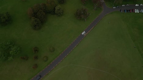cars driving through park roads