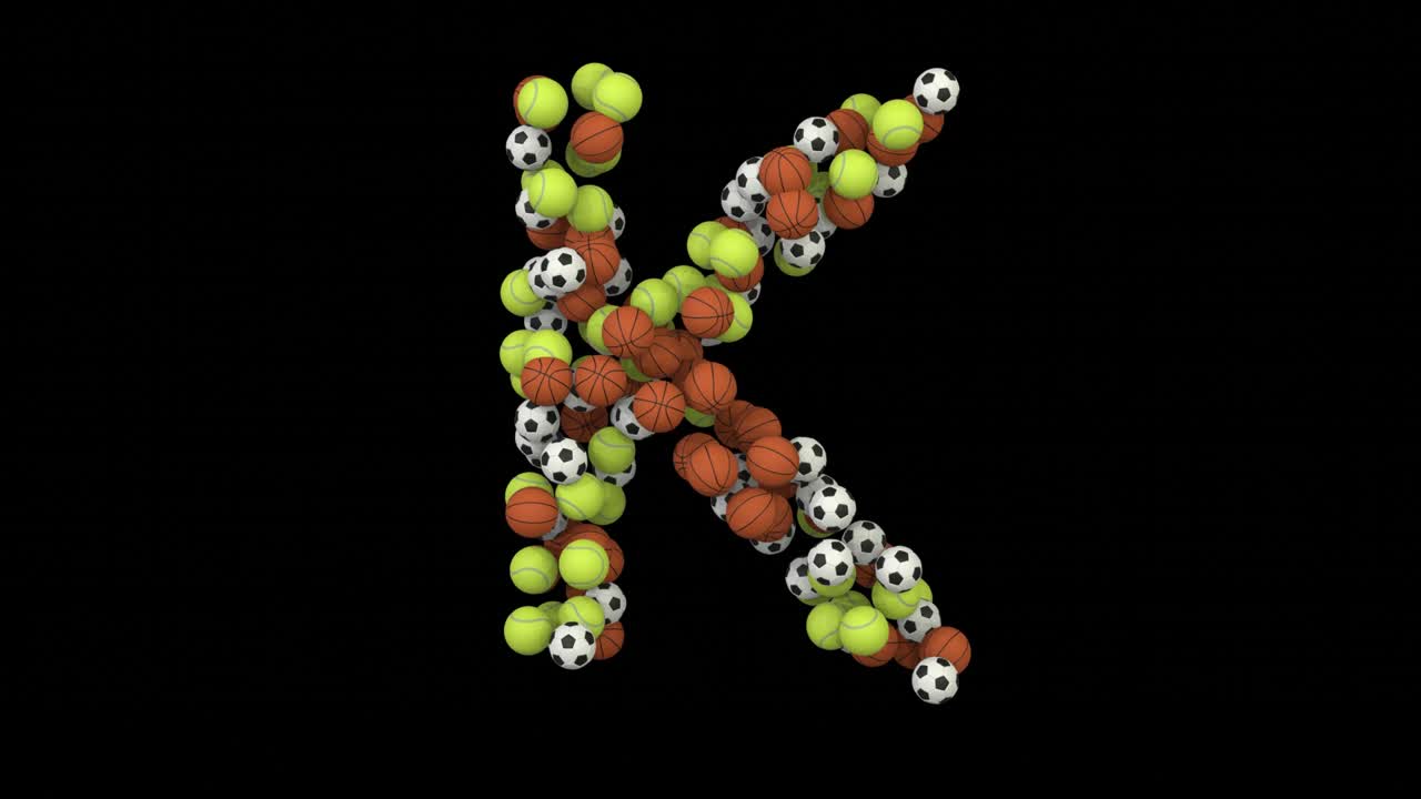 letra de fuente temática de baloncesto k