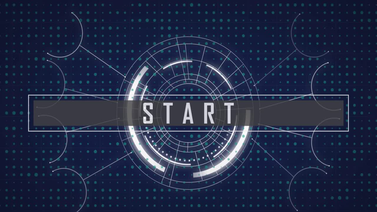Animation of start text, scope scanning and data processing