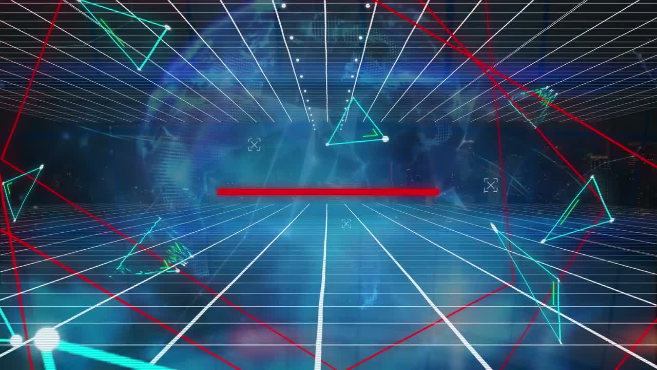 지구상의 삼각형과 선의 애니메이션