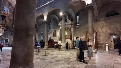 catholic church, roman cathedral marble floor interior religious place lucca italy
