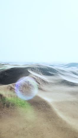 puesta de sol sobre las dunas de arena en el desierto