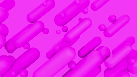 3d abstract set of different colors shapes cylinder and balls background. 4k computer render loop animation footage.