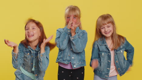 three girls laughing and having fun together