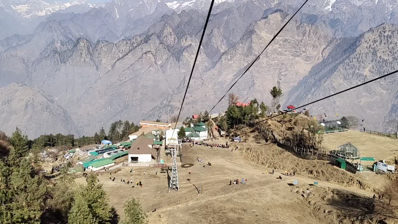 A cable car in the mountains. india