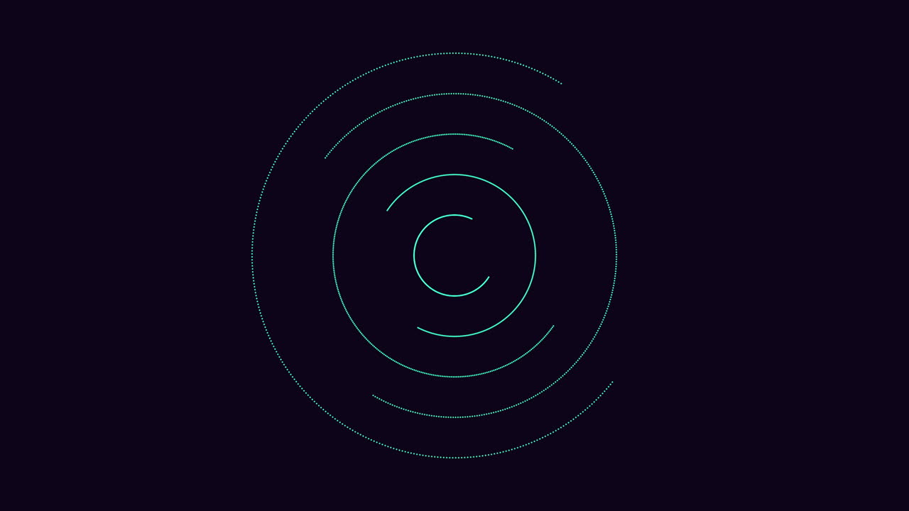 círculo espiral azul abstracto sobre un fondo negro