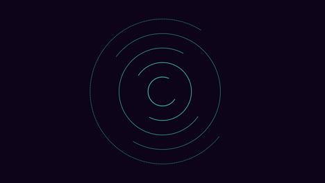 abstract blue spiral circle on a black background