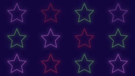 Patrón-De-Estrellas-De-Colores-Con-Luz-De-Neón